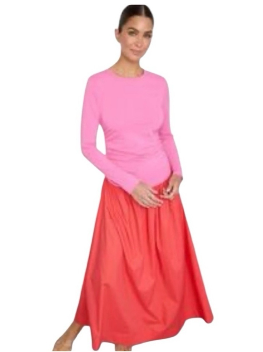 Never Fully Dressed Color Block Maxi Dress 2 red pink